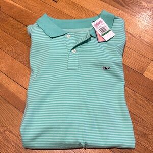 Vineyards Vines Antigua Green polo striped brand new NWT